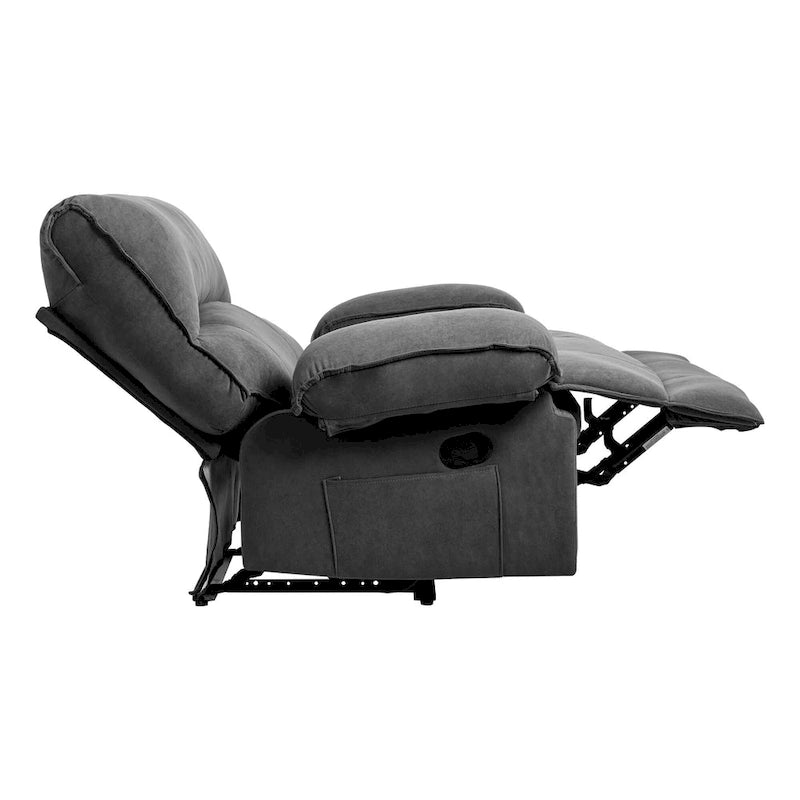 Oversized Velvet Recliner with Massage, Heating, Lumbar Pillow