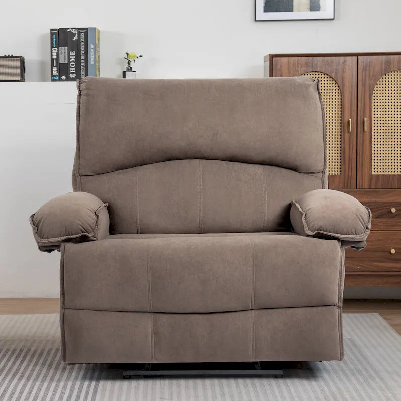 Oversized Velvet Recliner with Massage, Heating, Lumbar Pillow