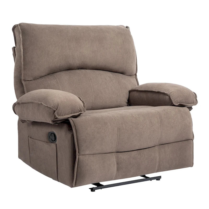 Oversized Velvet Recliner with Massage, Heating, Lumbar Pillow