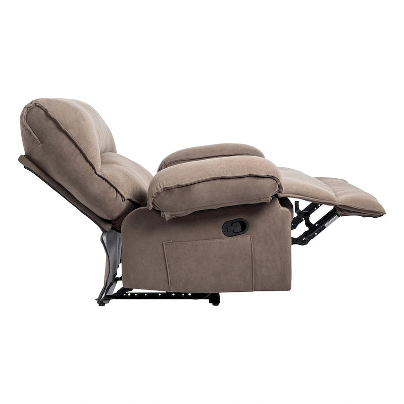 Oversized Velvet Recliner with Massage, Heating, Lumbar Pillow