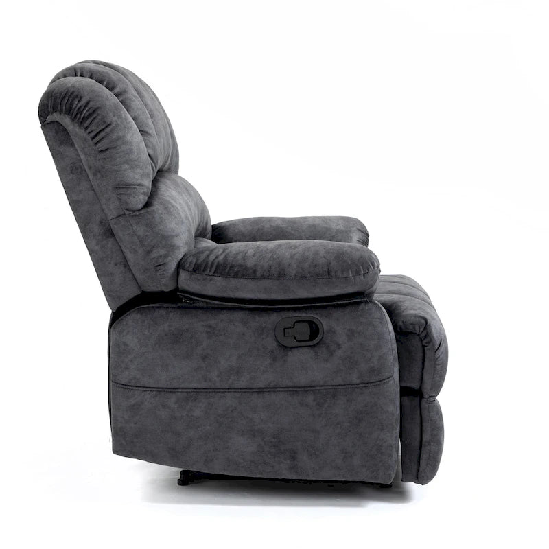 Large Manual Recliner Chair in Fabric for Living Room