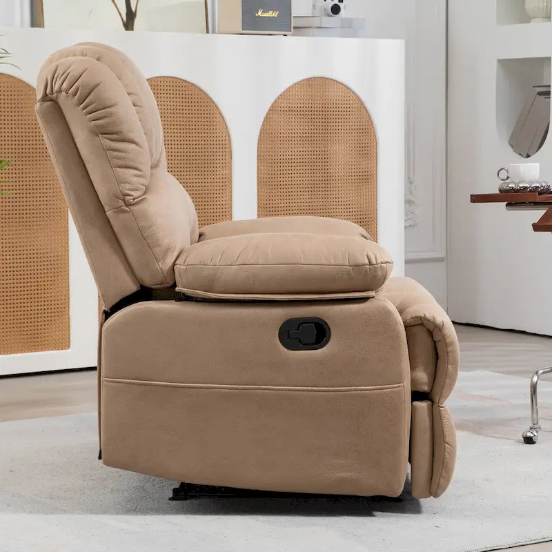 Large Manual Recliner Chair in Fabric for Living Room