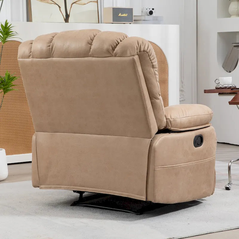 Large Manual Recliner Chair in Fabric for Living Room