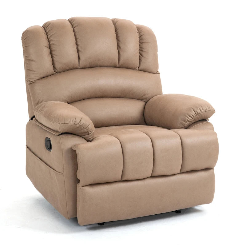 Large Manual Recliner Chair in Fabric for Living Room