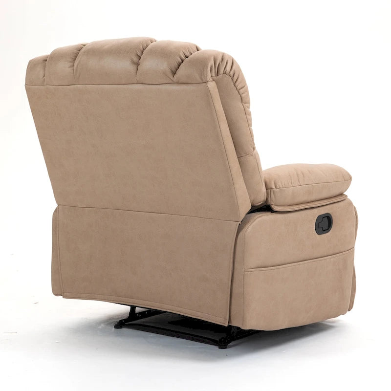 Large Manual Recliner Chair in Fabric for Living Room