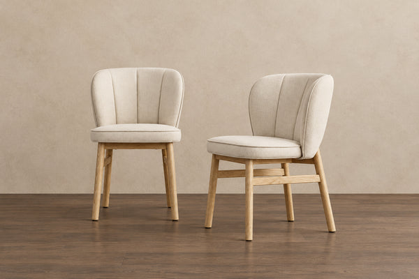 Modern Set of 2 Armless Dining Chairs with Wooden Frame and Upholstered Seat, Suitable for Kitchen, Living Room, and Restaurant