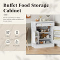 Kitchen Pantry Cabinet with Drawer, Buffet Cabinet with 2 Door Shelves, Wood Storage Cabinet with Adjustable Shelves