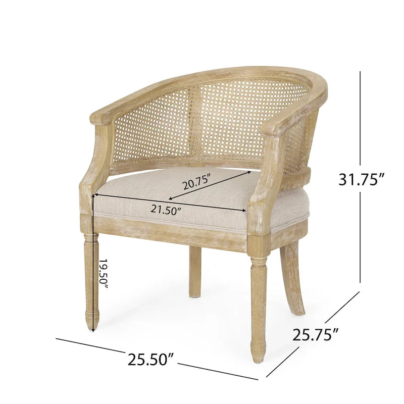 Akzentstühle aus Holz und Rohrgeflecht (2er-Set) von