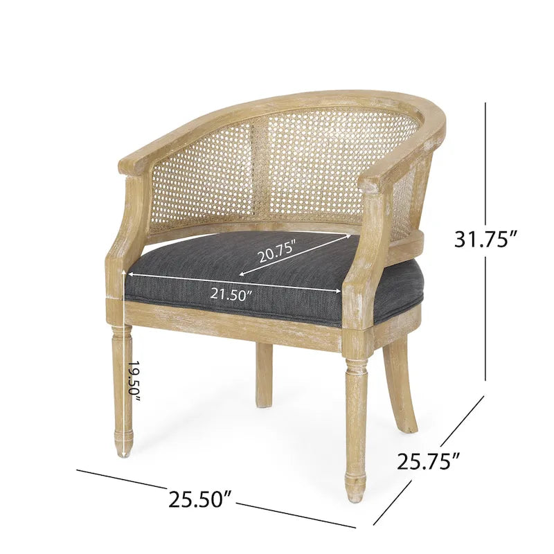 Akzentstühle aus Holz und Rohrgeflecht (2er-Set) von
