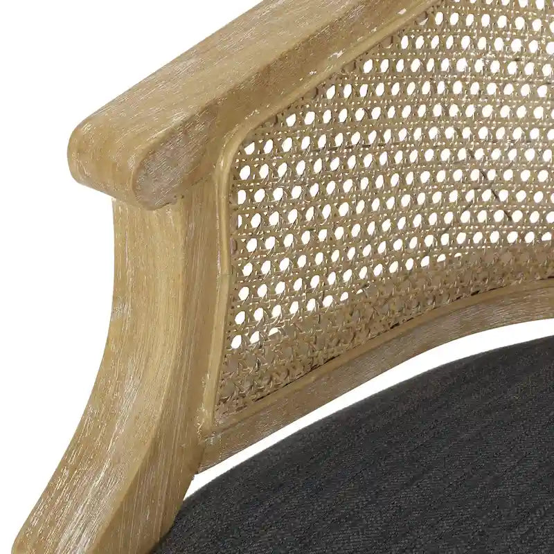 Akzentstühle aus Holz und Rohrgeflecht (2er-Set) von