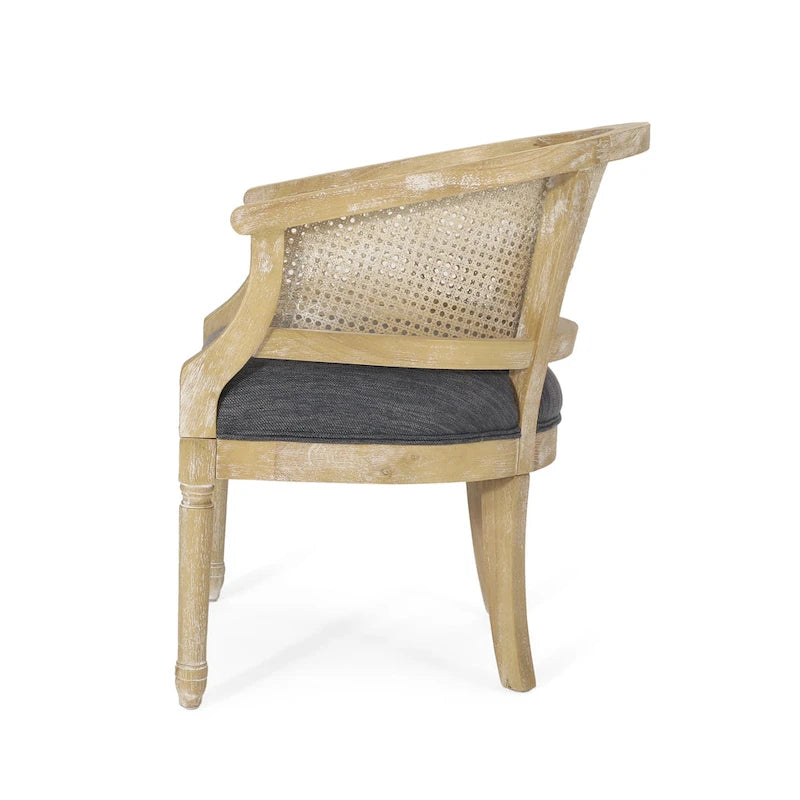 Akzentstühle aus Holz und Rohrgeflecht (2er-Set) von