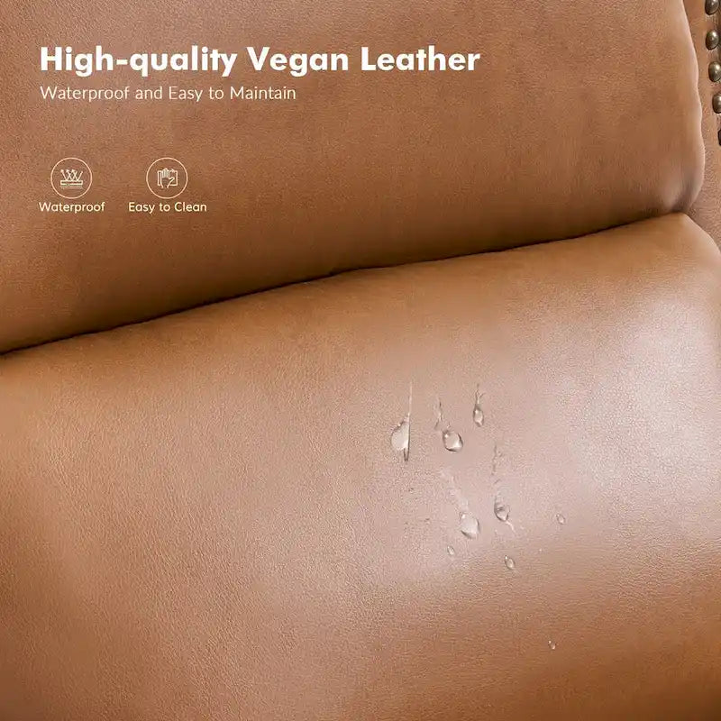 Traditional Vegan Leather Manual Push Back Recliner Set of 2 by