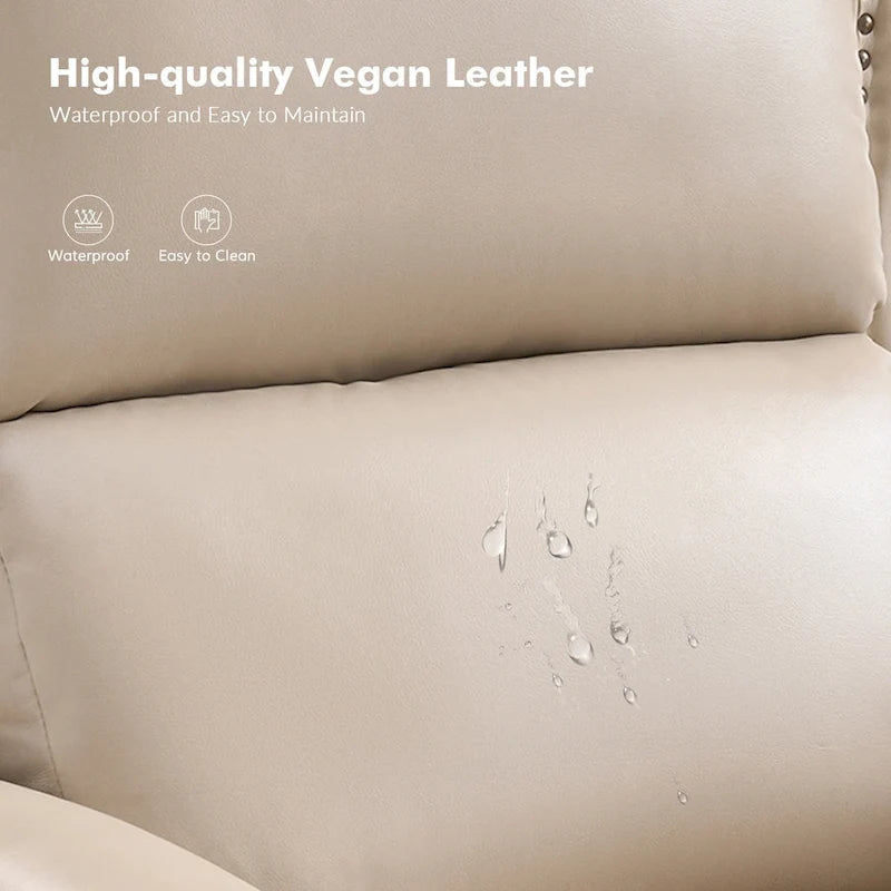 Traditionelles 2er-Set Relaxsessel aus veganem Leder mit manueller Rücklehnfunktion von