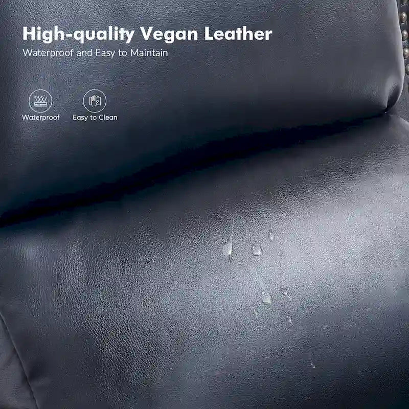 Traditionelles 2er-Set Relaxsessel aus veganem Leder mit manueller Rücklehnfunktion von