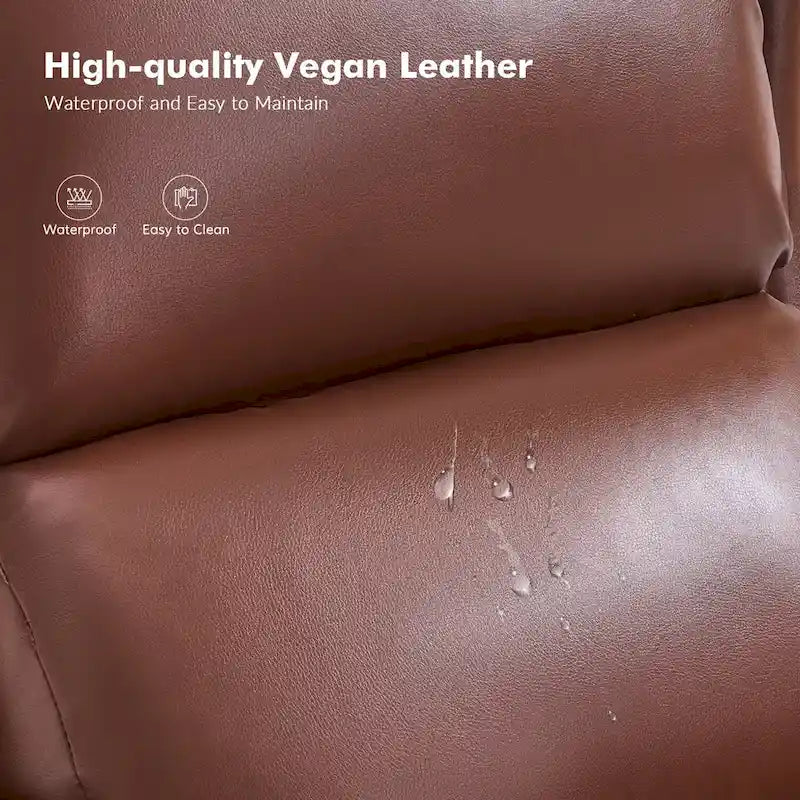 Traditionelles 2er-Set Relaxsessel aus veganem Leder mit manueller Rücklehnfunktion von