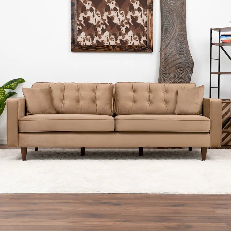 Samtsofa im Mid-Century-Modern-Möbelstil für das Wohnzimmer