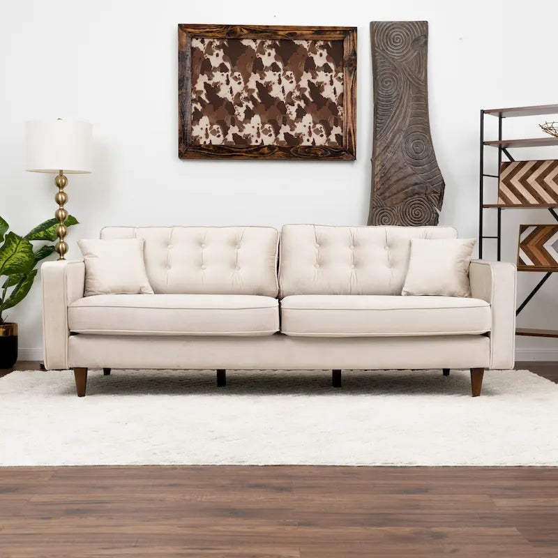 Mid Century Modern Furniture Style Velvet Living Room Couch