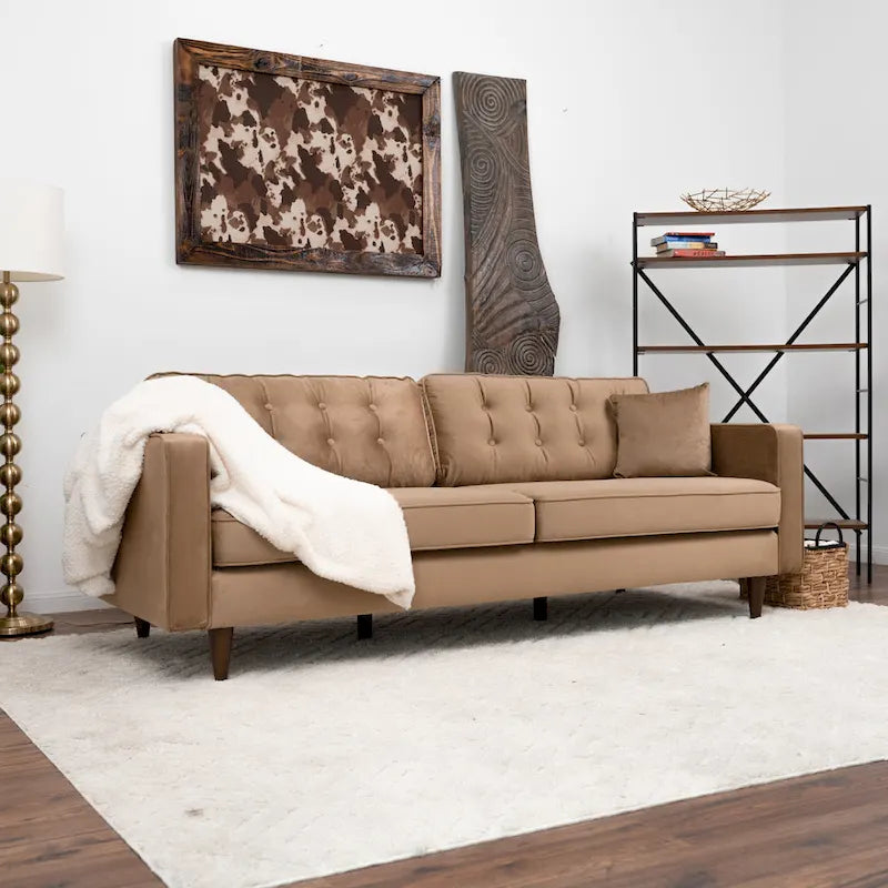 Mid Century Modern Furniture Style Velvet Living Room Couch