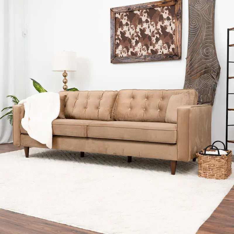 Mid Century Modern Furniture Style Velvet Living Room Couch