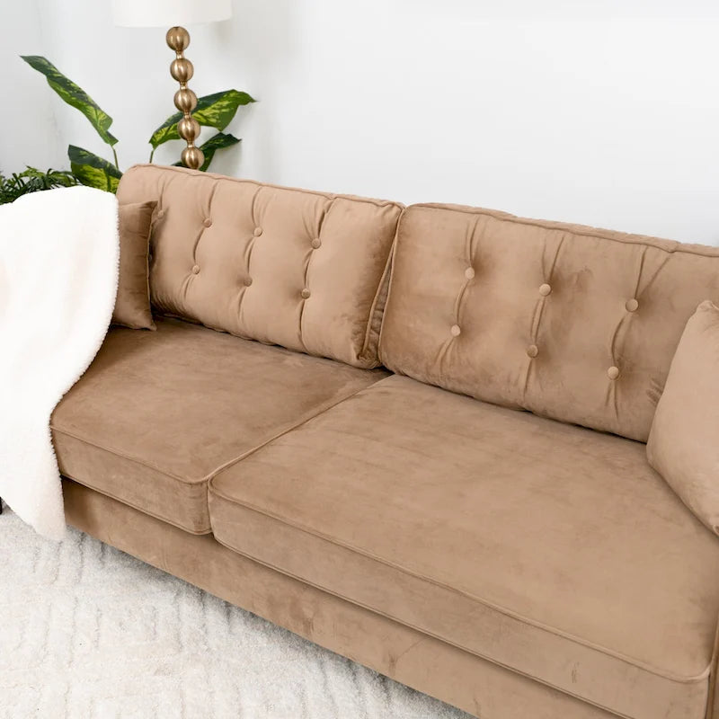 Samtsofa im Mid-Century-Modern-Möbelstil für das Wohnzimmer