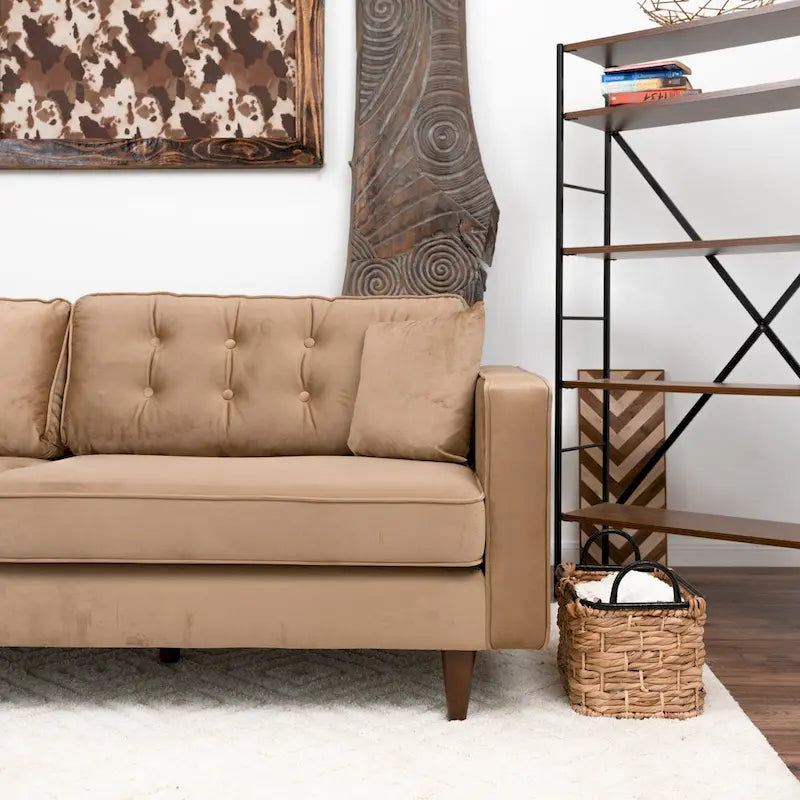 Samtsofa im Mid-Century-Modern-Möbelstil für das Wohnzimmer