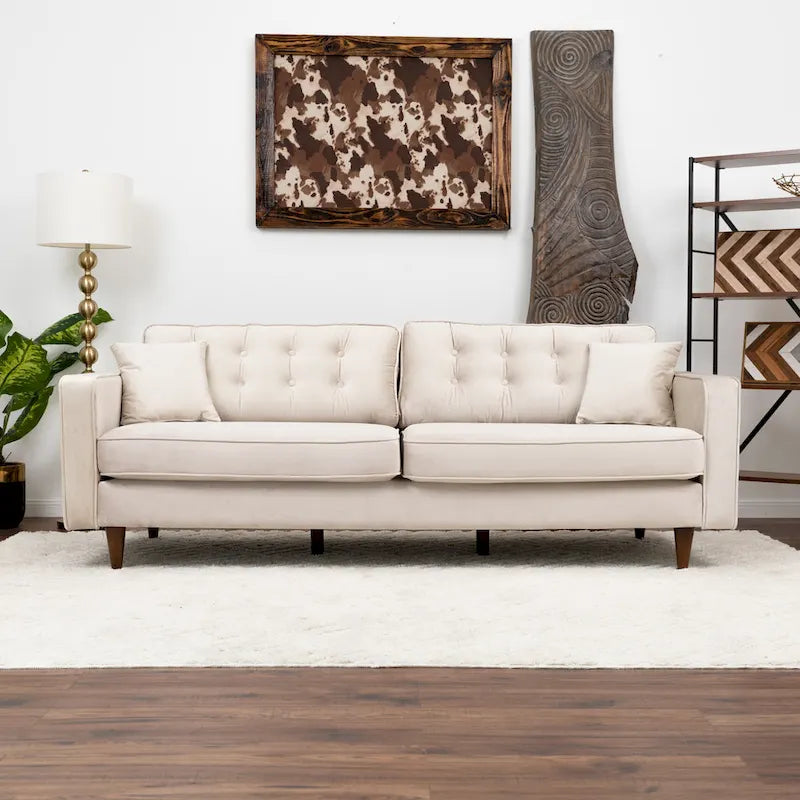 Samtsofa im Mid-Century-Modern-Möbelstil für das Wohnzimmer
