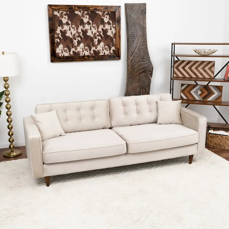 Samtsofa im Mid-Century-Modern-Möbelstil für das Wohnzimmer