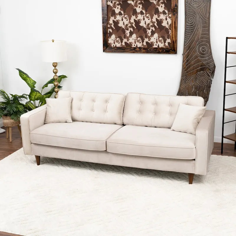 Samtsofa im Mid-Century-Modern-Möbelstil für das Wohnzimmer