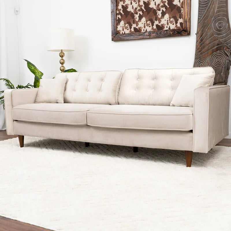 Samtsofa im Mid-Century-Modern-Möbelstil für das Wohnzimmer