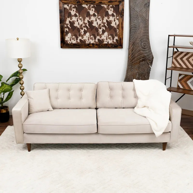 Samtsofa im Mid-Century-Modern-Möbelstil für das Wohnzimmer
