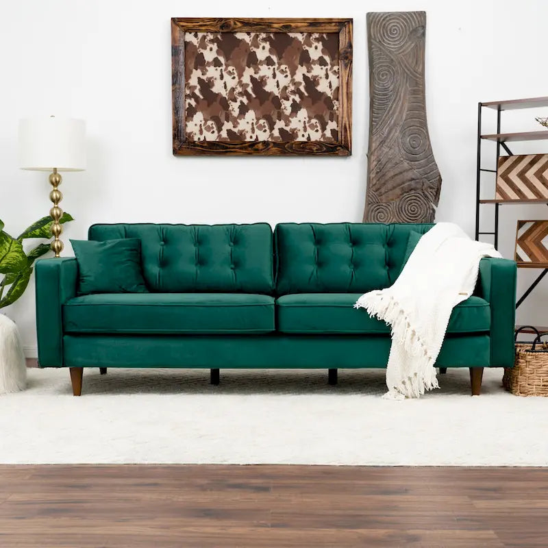 Samtsofa im Mid-Century-Modern-Möbelstil für das Wohnzimmer