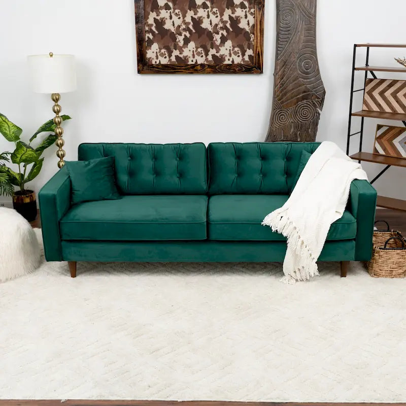 Samtsofa im Mid-Century-Modern-Möbelstil für das Wohnzimmer