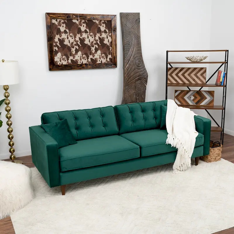 Samtsofa im Mid-Century-Modern-Möbelstil für das Wohnzimmer