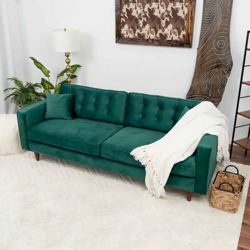 Samtsofa im Mid-Century-Modern-Möbelstil für das Wohnzimmer