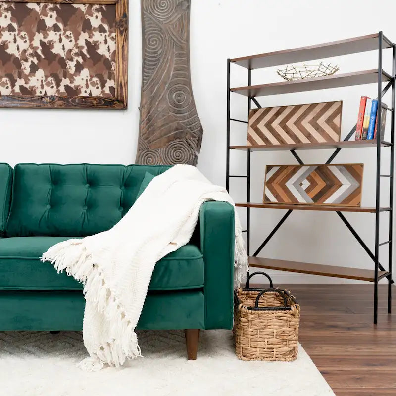 Samtsofa im Mid-Century-Modern-Möbelstil für das Wohnzimmer