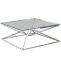 Best Master Furniture Angled Stainless Steel Square Coffee Table