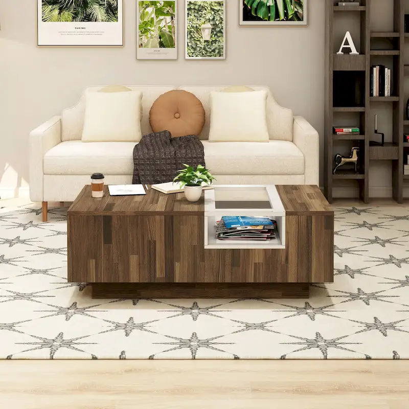 47-inch Two-tone 3-shelf Coffee Table by