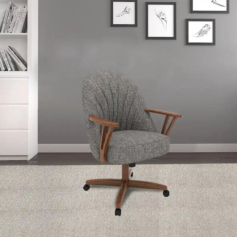 Chromcraft Cliff Caster Dining Chair Walnut Finish