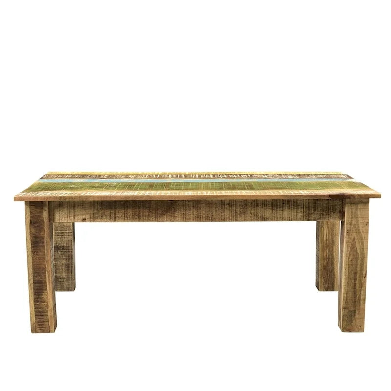Tavolino da salotto artigianale in legno massello di mango (India) - 46 x 25.5 x 18