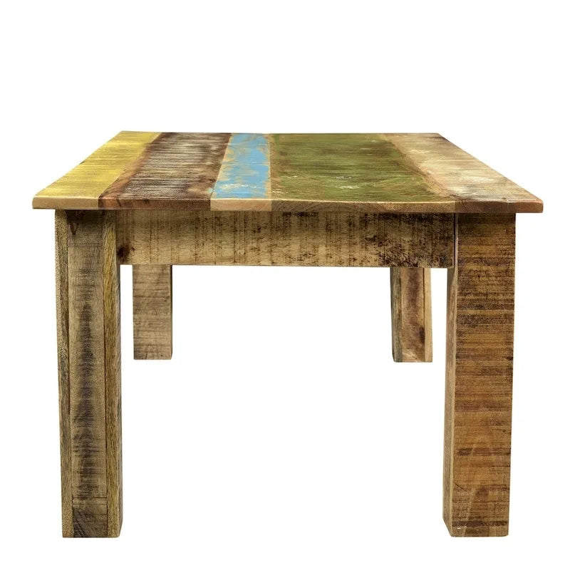 Tavolino da salotto artigianale in legno massello di mango (India) - 46 x 25.5 x 18