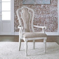 Magnolia Manor Antique White Weathered Bark Splat Back Uph Arm Chair (Set of 2)
