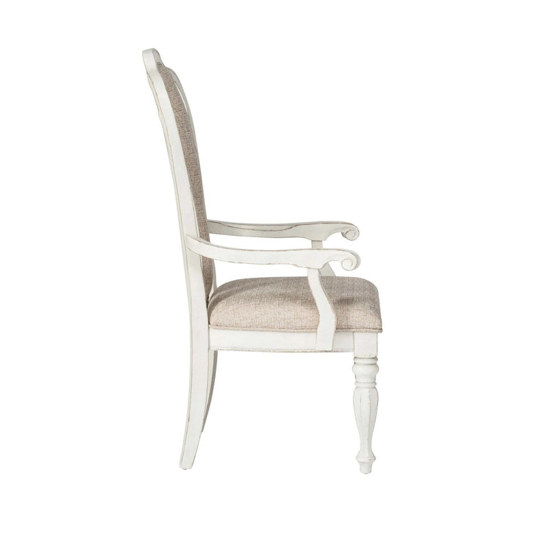 Antique White Weathered Bark Splat Back Uph Arm Chair (Set of 2)