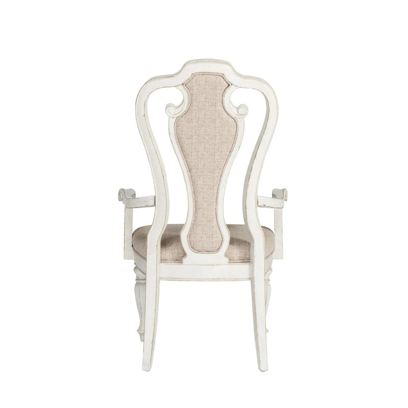Antique White Weathered Bark Splat Back Uph Arm Chair (Set of 2)