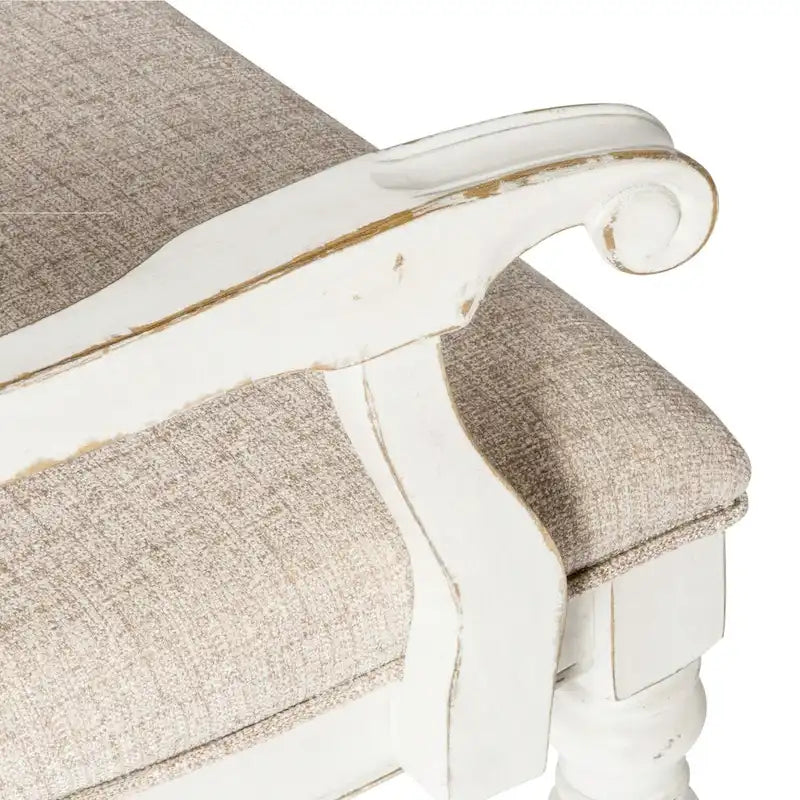 Antique White Weathered Bark Splat Back Uph Arm Chair (Set of 2)