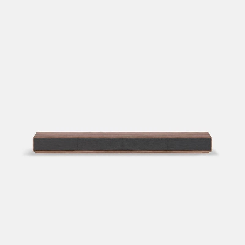 Mobile TV rettangolare moderno con 4 cassetti, consolle multimediale con impiallacciatura in legno, noce bianco, legno massello, completamente assemblato