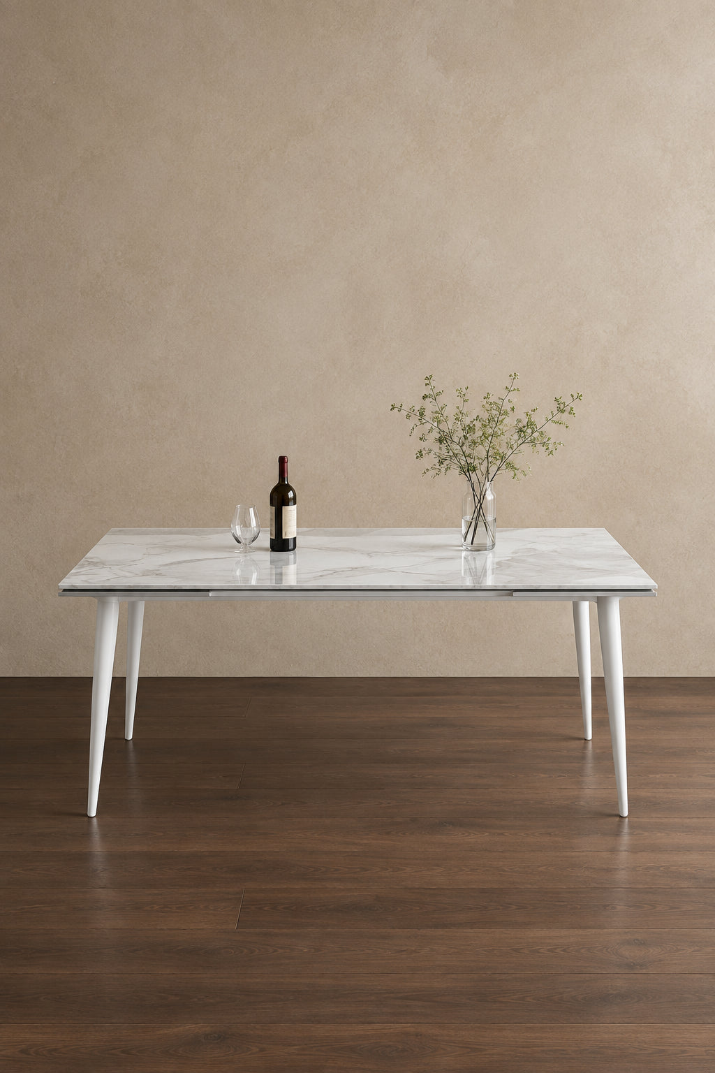94.48 Rectangular Extendable Sintered Stone Dining Table