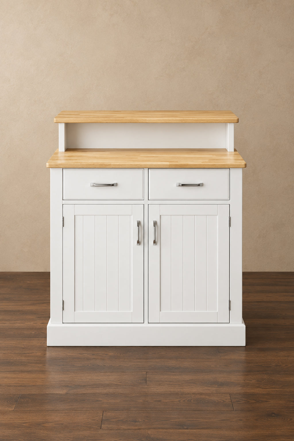 Buffet Cabinet with Storage, Kitchen Sideboard with 2-Layer Wood Countertop, Adjustable Shelves, and Drawers