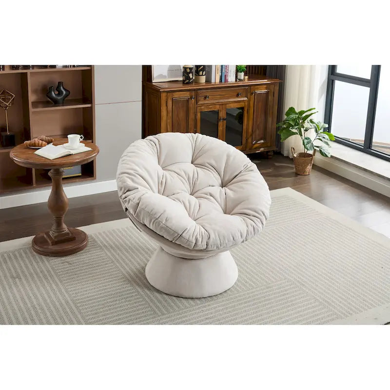 Oversized Swivel Accent Chair, 360 Swivel Barrel Chair, Papasan Chair for Living Room Bedroom