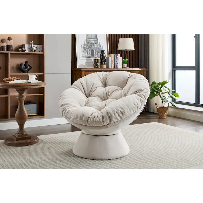 Oversized Swivel Accent Chair, 360 Swivel Barrel Chair, Papasan Chair for Living Room Bedroom