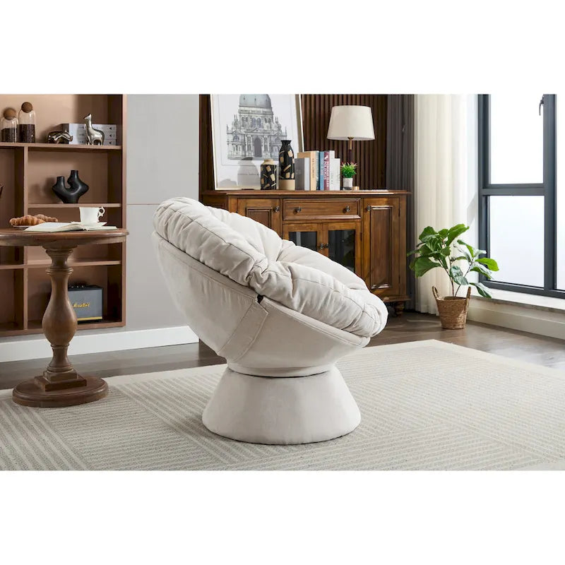 Oversized Swivel Accent Chair, 360 Swivel Barrel Chair, Papasan Chair for Living Room Bedroom